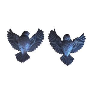 Vintage Burwood Love Doves Set of 2 Original Brown Finish Plastic Birds 4.5x5"